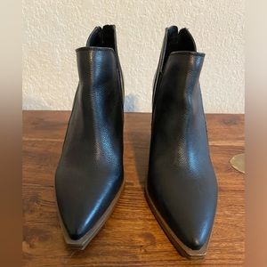 Vince Camaro Gradina Block Heel Bootie- Black Leather